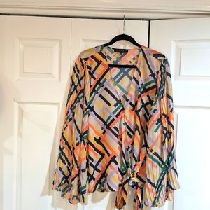 Pleated sleeve party top